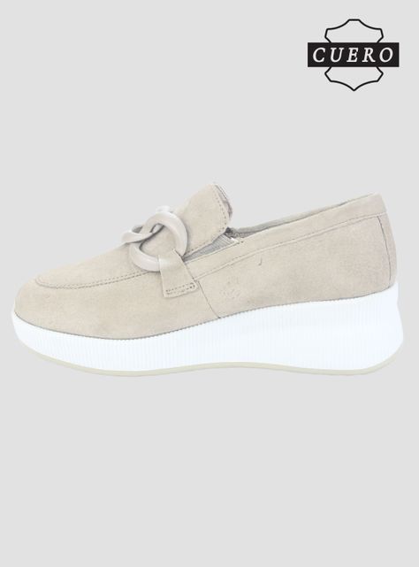 Mocasin de Cuero Chalada Mujer Ivana-1 Beige Casual-2