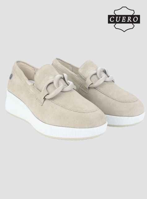 Mocasin de Cuero Chalada Mujer Ivana-1 Beige Casual-5
