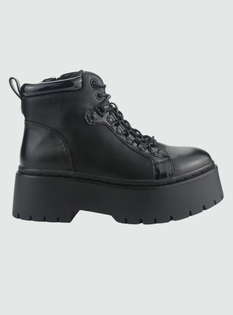 Botin Chalada Mujer Rust-21 Negro Plataforma-0