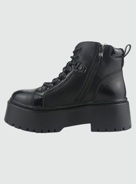 Botin Chalada Mujer Rust-21 Negro Plataforma-1