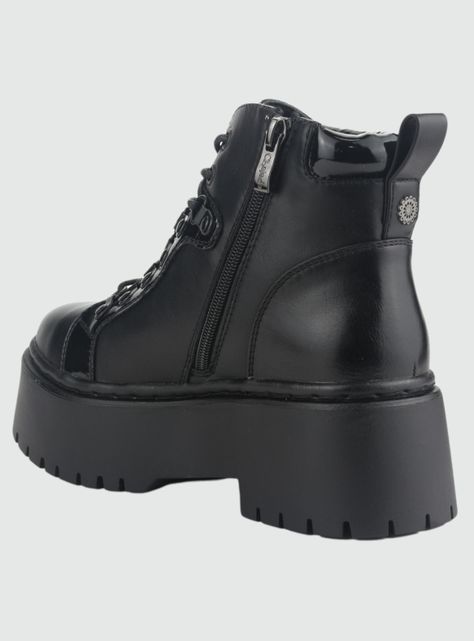 Botin Chalada Mujer Rust-21 Negro Plataforma-3