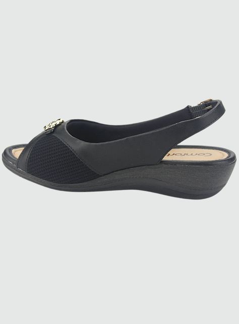 Sandalia Comfortflex Mujer 2396452 Negro Casual-1