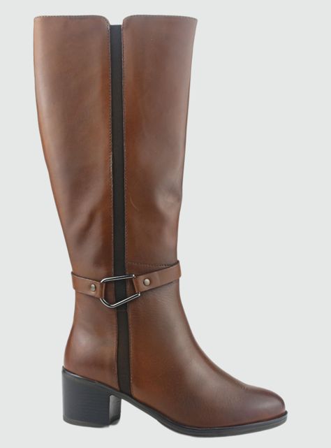 Bota de Cuero Mujer Casual Café Palena-0