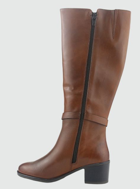 Bota de Cuero Mujer Casual Café Palena-1