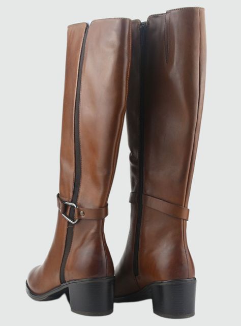 Bota de Cuero Mujer Casual Café Palena-5