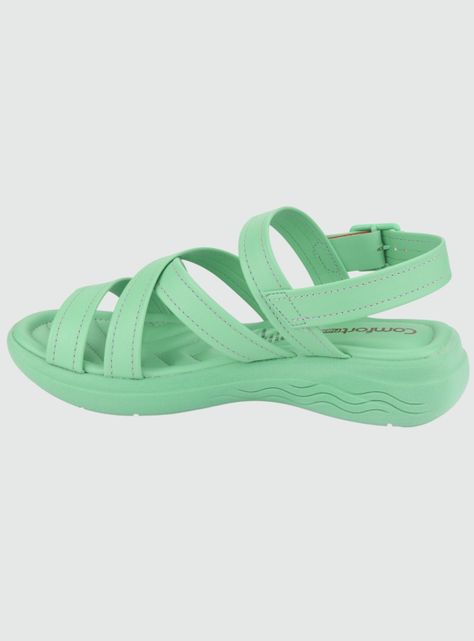 Sandalia Comfortflex Mujer 2261401 Verde Moda-1