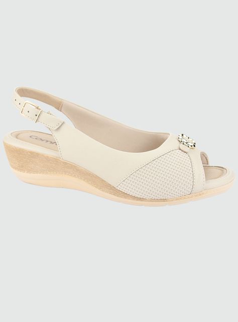 Sandalia Comfortflex Mujer 2396452 Beige Casual-0