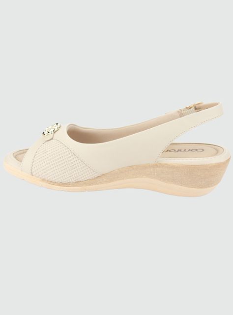 Sandalia Comfortflex Mujer 2396452 Beige Casual-1