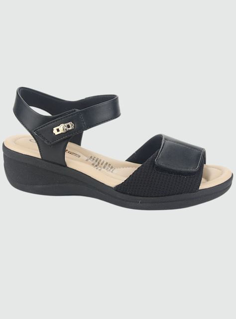 Sandalia Comfortflex Mujer 2388403 Negro Casual-0