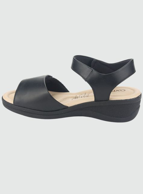 Sandalia Comfortflex Mujer 2388403 Negro Casual-1