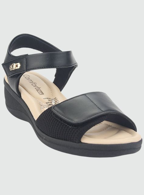 Sandalia Comfortflex Mujer 2388403 Negro Casual-2