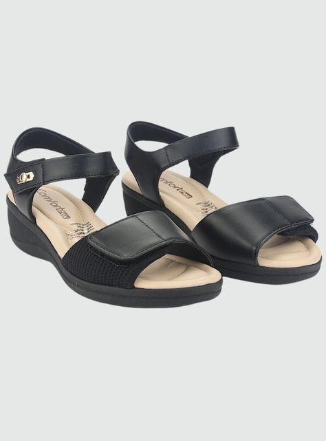 Sandalia Comfortflex Mujer 2388403 Negro Casual-4