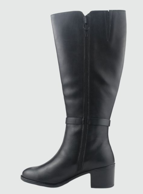 Bota de Cuero Mujer Casual Negro Palena-1