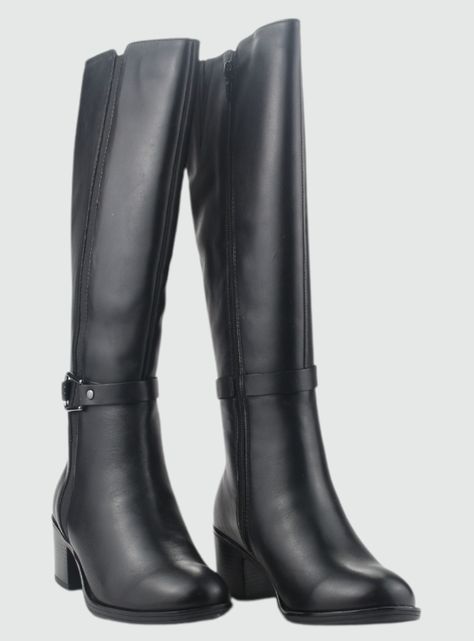 Bota de Cuero Mujer Casual Negro Palena-4