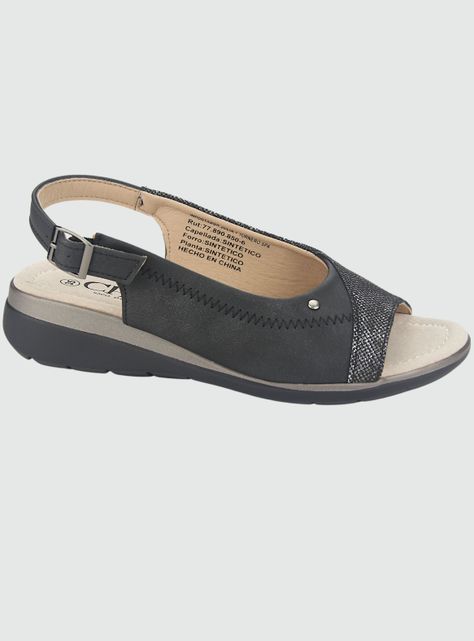 Sandalia Chalada Mujer Floro-5 Negro Casual-0