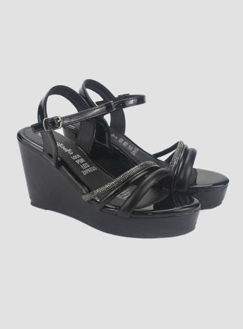 Sandalia Chalada Mujer Como-52 Negro Plataforma-4