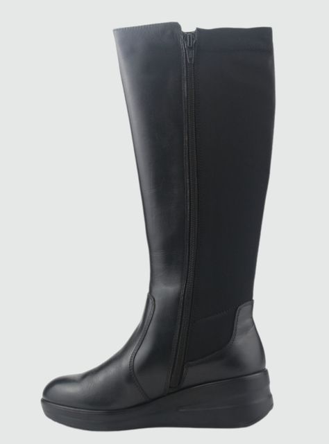 Bota de Cuero Mujer Casual Negro Rocky-1