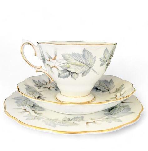 Trío de Café "Silver Maple" - Royal Albert, Inglaterra (1959 - 1984)-1