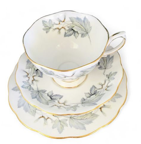 Trío de Café "Silver Maple" - Royal Albert, Inglaterra (1959 - 1984)-3