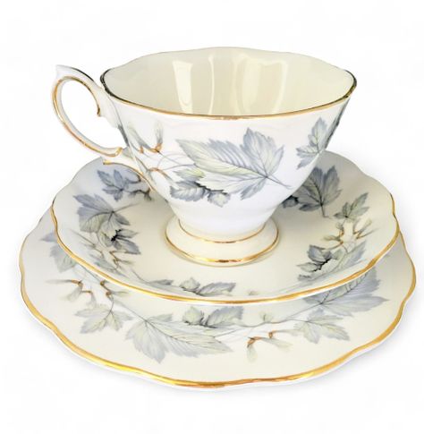 Trío de Café "Silver Maple" - Royal Albert, Inglaterra (1959 - 1984)-4