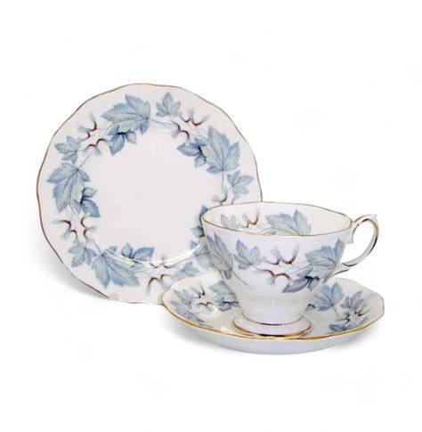 Trío de Café "Silver Maple" - Royal Albert, Inglaterra (1959 - 1984)-5