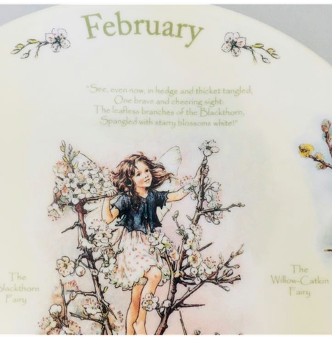 Plato decorativo serie 'Un calendario de hadas de las flores', Febrero, (2002)-5