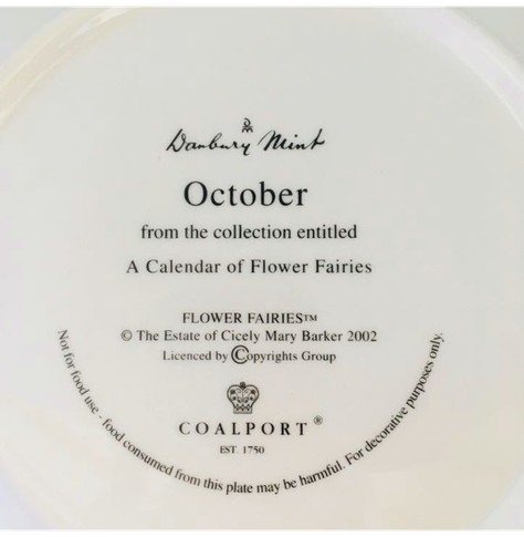 Plato decorativo serie 'Un calendario de hadas de las flores', Octubre, (2002)-1
