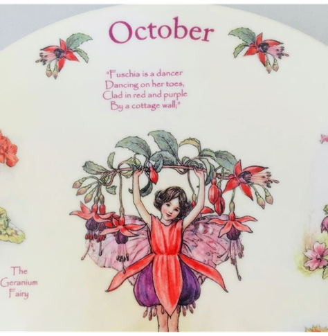 Plato decorativo serie 'Un calendario de hadas de las flores', Octubre, (2002)-4