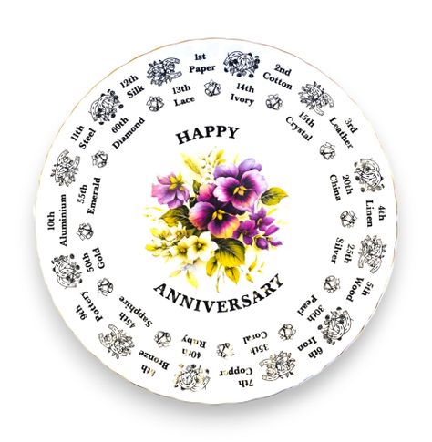 Plato Decorativo "Happy Anniversary" - Royal Stuart, Inglaterra (1950s)-0