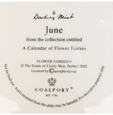 Plato decorativo serie 'Un calendario de hadas de las flores', Junio, (2002)-2