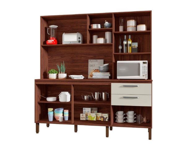 Mueble de Cocina 6 Puertas M-2929 Vainilla Castaño-2
