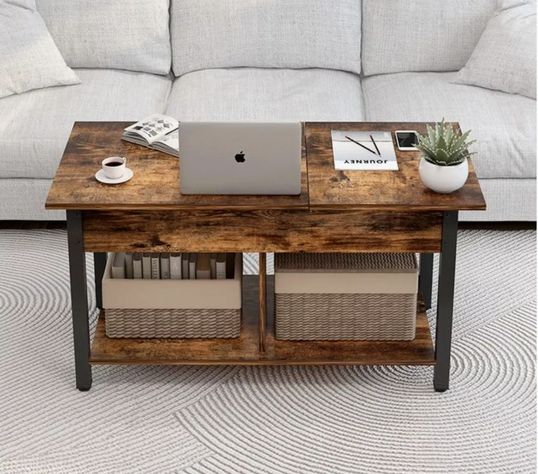 Mesa De Centro Elevable Para Living 110x49x48cm-3