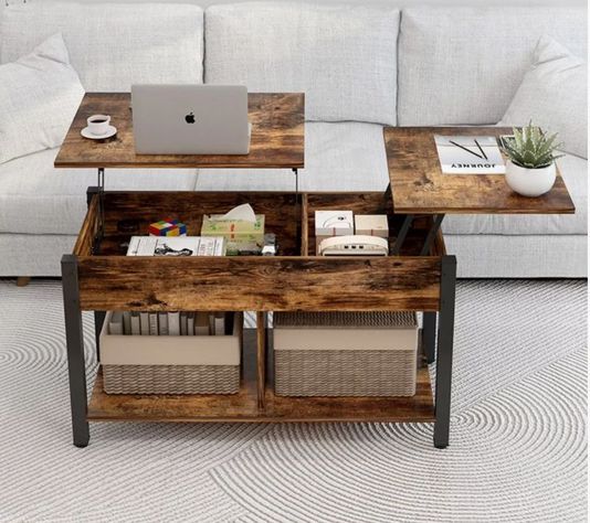 Mesa De Centro Elevable Para Living 110x49x48cm-4