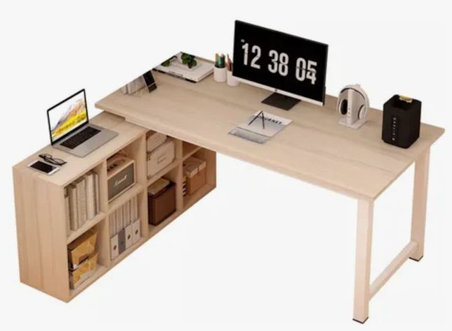 Escritorio Forma L Oficina Con Cajonera Intercambiable 140cm-1