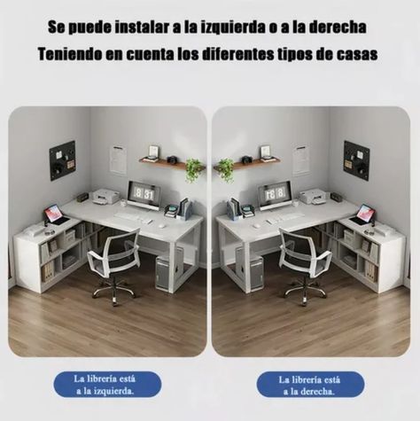 Escritorio Forma L Oficina Con Cajonera Intercambiable 140cm-4