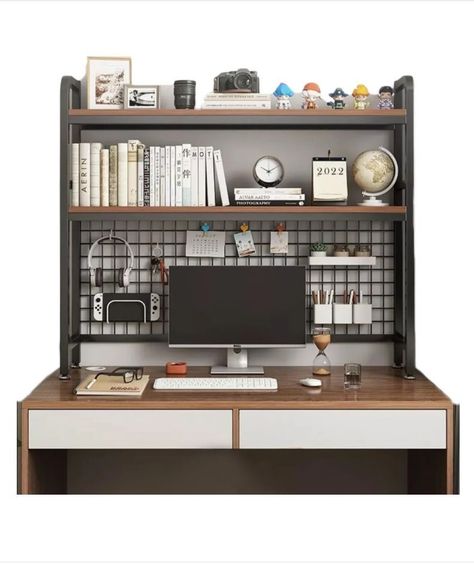 Organizador De Escritorio Multifuncional Con Repisa Metal-0