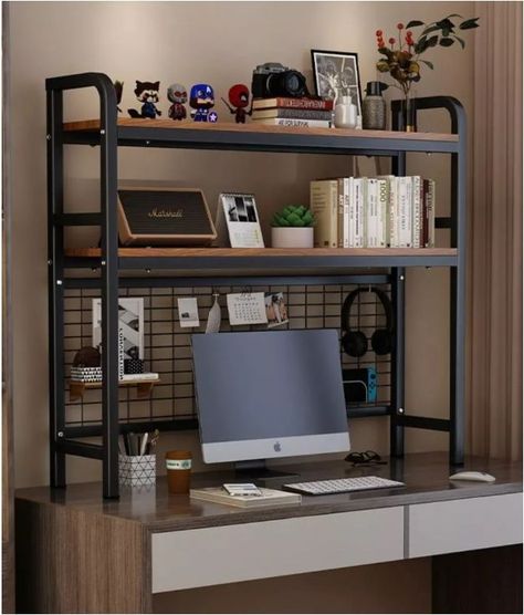 Organizador De Escritorio Multifuncional Con Repisa Metal-2