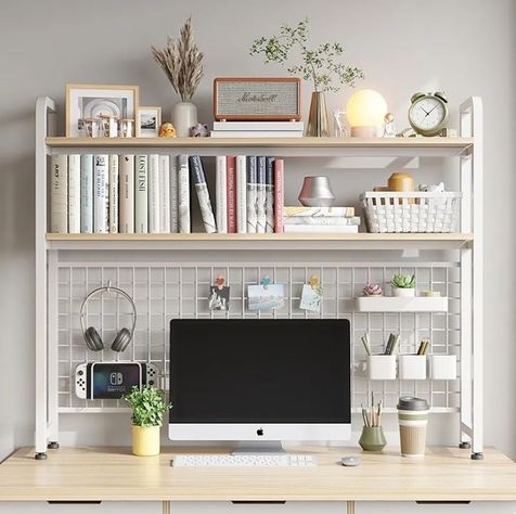 Organizador De Escritorio Multifuncional Con Repisa Metal-4