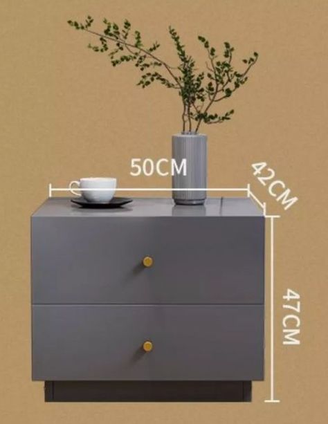 Velador 2 Niveles Con Cajon Mesita Moderno 50*42*47cm-4