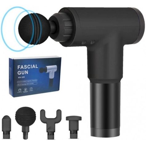 Mini Pistola Masaje Muscular Profesional Con 4 Acc-0