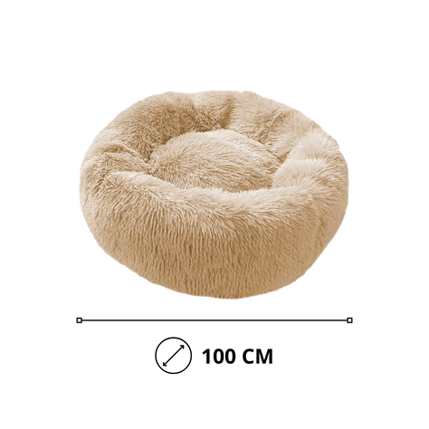 Cama suave de felpa 100 cm antiestrés para mascotas perros y gatos-1