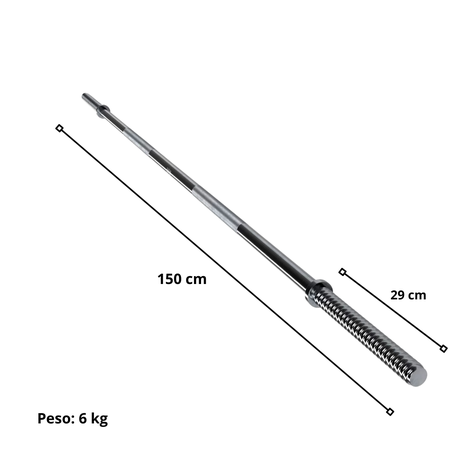 Pack de Barra Preolímpica 150 cm + 2 Discos Engomados de 10 kg C/U Total 20 kg-1