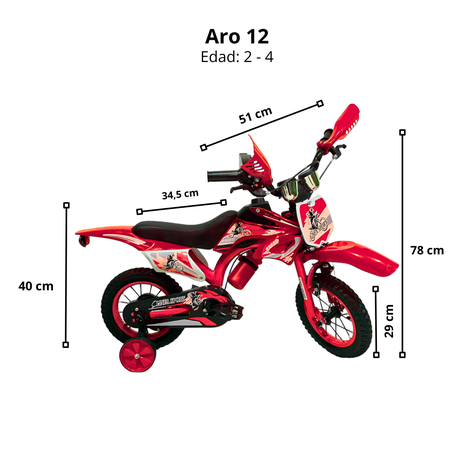 Bicicleta Bicimoto Aro 12 Niños Y Niñas-1