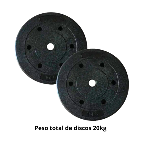Barra Preolímpica 120cm Cromada + 20kg En Discos-2