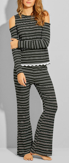 Pijama Hope Listado Negro Mujer-0