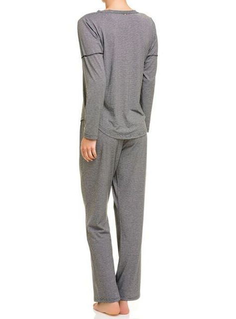 Pijama Hope Listado Gris Gris Mujer-1