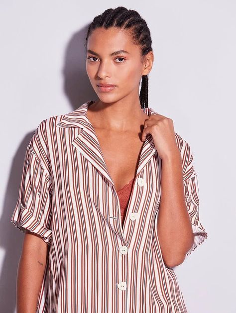 Camisa Pijama Listada-1