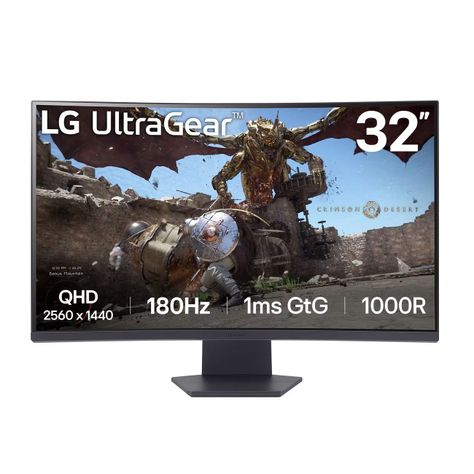 Monitor Gamer LG UltraGear 32" QHD D-Port,HDMI Curvo-0