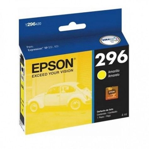Cartucho de Tinta Epson T296 4ml pág. 250 Amarillo T296420-AL-1