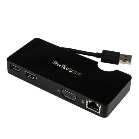 Adaptador Startech Hub USB3SMDOCKHV USB-A a HDMI/VGA/RJ-45/USB-A-0